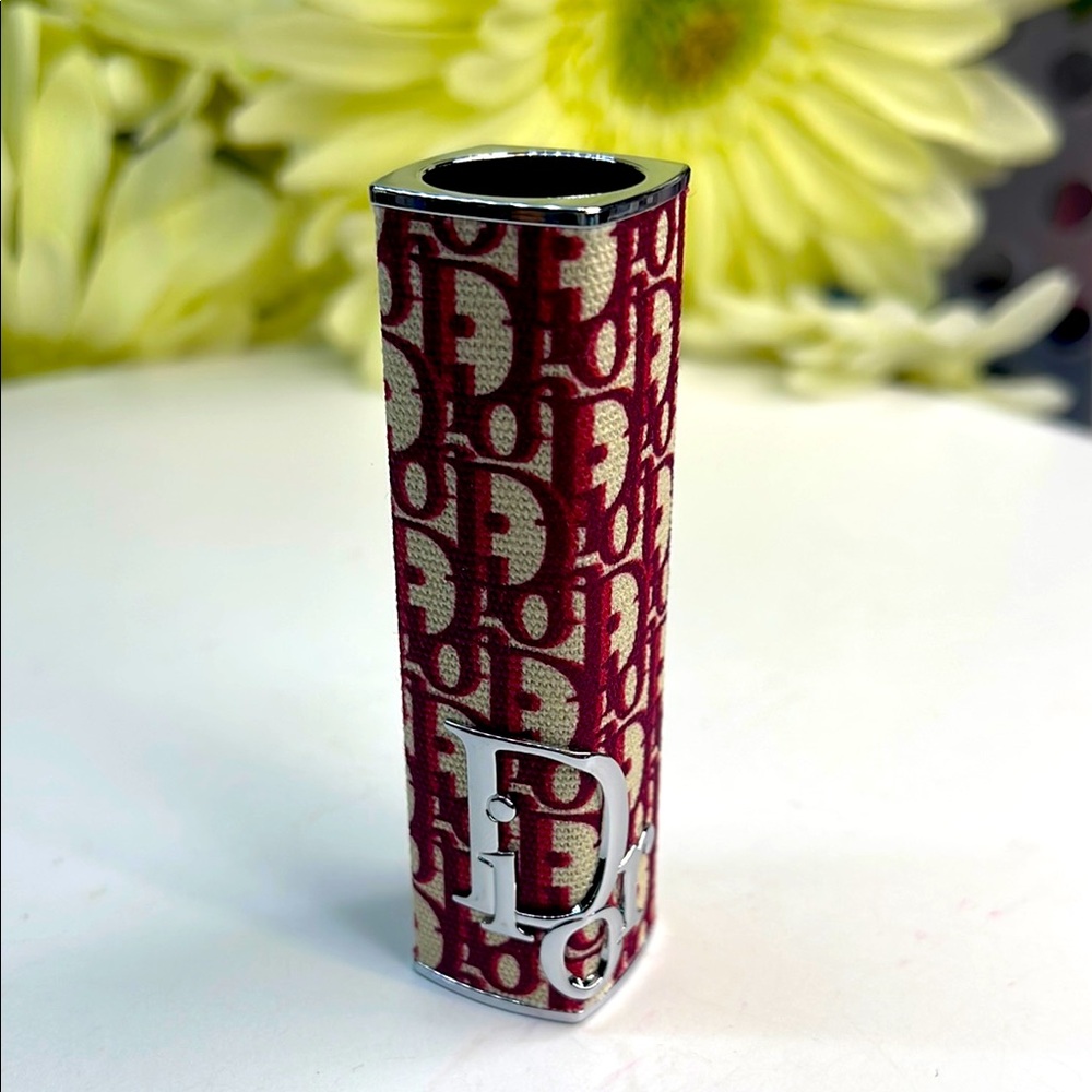 Dior Red Beige Monogram Lipstick Case